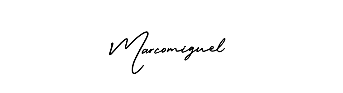 Make a beautiful signature design for name Marcomiguel. With this signature (AmerikaSignatureDemo-Regular) style, you can create a handwritten signature for free. Marcomiguel signature style 3 images and pictures png