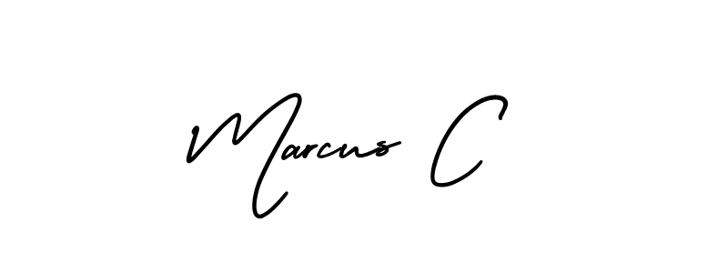 Marcus C stylish signature style. Best Handwritten Sign (AmerikaSignatureDemo-Regular) for my name. Handwritten Signature Collection Ideas for my name Marcus C. Marcus C signature style 3 images and pictures png