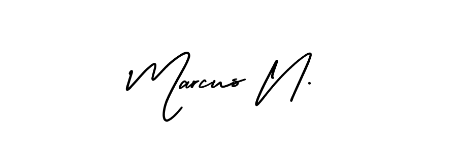 Design your own signature with our free online signature maker. With this signature software, you can create a handwritten (AmerikaSignatureDemo-Regular) signature for name Marcus N.. Marcus N. signature style 3 images and pictures png