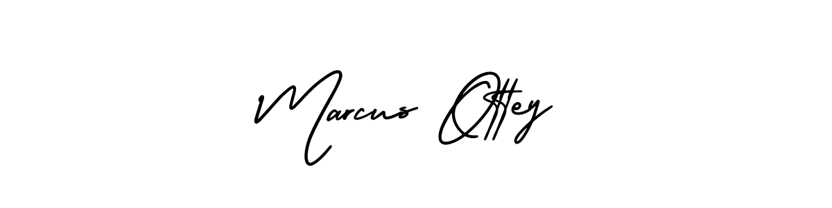 The best way (AmerikaSignatureDemo-Regular) to make a short signature is to pick only two or three words in your name. The name Marcus Ottey include a total of six letters. For converting this name. Marcus Ottey signature style 3 images and pictures png