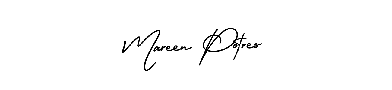 How to make Mareen Potres name signature. Use AmerikaSignatureDemo-Regular style for creating short signs online. This is the latest handwritten sign. Mareen Potres signature style 3 images and pictures png