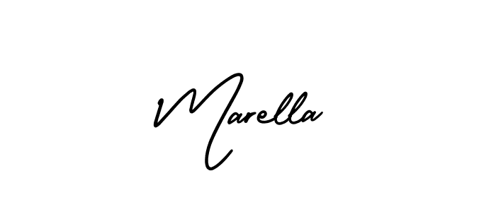 The best way (AmerikaSignatureDemo-Regular) to make a short signature is to pick only two or three words in your name. The name Marella include a total of six letters. For converting this name. Marella signature style 3 images and pictures png