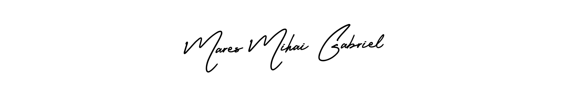 Make a short Mares Mihai Gabriel signature style. Manage your documents anywhere anytime using AmerikaSignatureDemo-Regular. Create and add eSignatures, submit forms, share and send files easily. Mares Mihai Gabriel signature style 3 images and pictures png