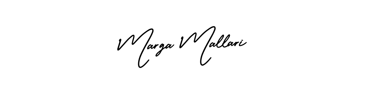 It looks lik you need a new signature style for name Marga Mallari. Design unique handwritten (AmerikaSignatureDemo-Regular) signature with our free signature maker in just a few clicks. Marga Mallari signature style 3 images and pictures png