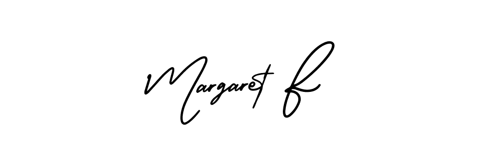 Use a signature maker to create a handwritten signature online. With this signature software, you can design (AmerikaSignatureDemo-Regular) your own signature for name Margaret F. Margaret F signature style 3 images and pictures png