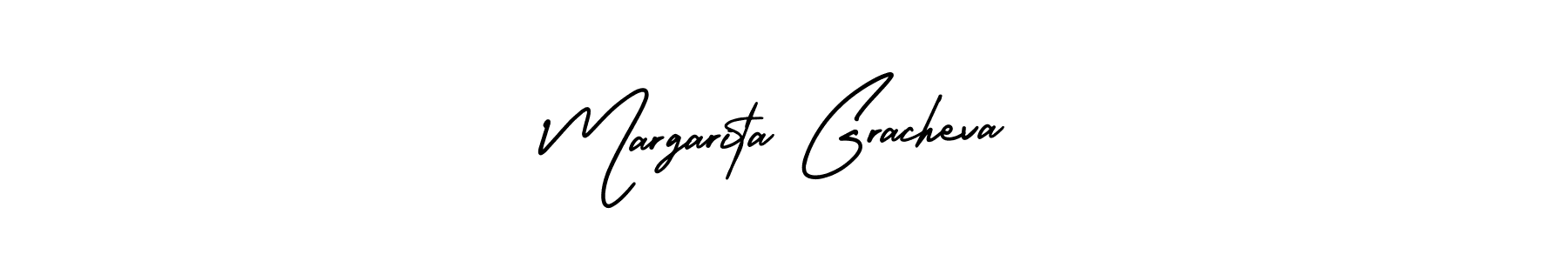 You should practise on your own different ways (AmerikaSignatureDemo-Regular) to write your name (Margarita Gracheva) in signature. don't let someone else do it for you. Margarita Gracheva signature style 3 images and pictures png