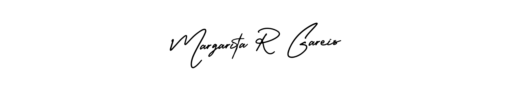 It looks lik you need a new signature style for name Margarita R Gareis. Design unique handwritten (AmerikaSignatureDemo-Regular) signature with our free signature maker in just a few clicks. Margarita R Gareis signature style 3 images and pictures png