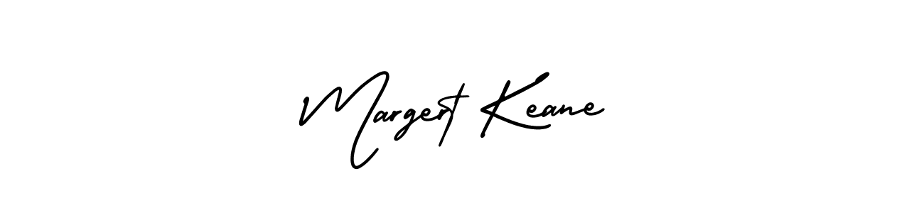 The best way (AmerikaSignatureDemo-Regular) to make a short signature is to pick only two or three words in your name. The name Margert Keane include a total of six letters. For converting this name. Margert Keane signature style 3 images and pictures png