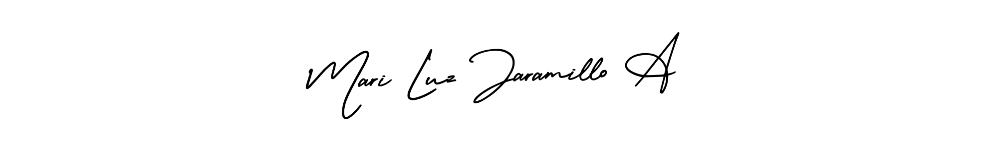 The best way (AmerikaSignatureDemo-Regular) to make a short signature is to pick only two or three words in your name. The name Mari Luz Jaramillo A include a total of six letters. For converting this name. Mari Luz Jaramillo A signature style 3 images and pictures png