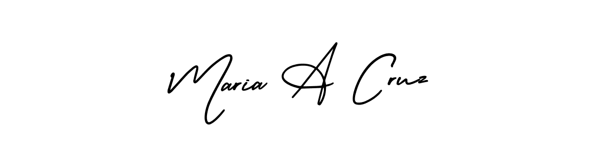 Maria A Cruz stylish signature style. Best Handwritten Sign (AmerikaSignatureDemo-Regular) for my name. Handwritten Signature Collection Ideas for my name Maria A Cruz. Maria A Cruz signature style 3 images and pictures png