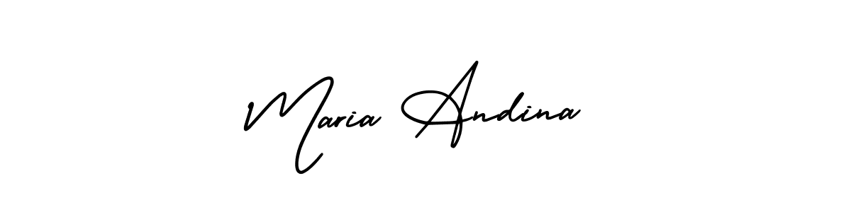 Maria Andina stylish signature style. Best Handwritten Sign (AmerikaSignatureDemo-Regular) for my name. Handwritten Signature Collection Ideas for my name Maria Andina. Maria Andina signature style 3 images and pictures png