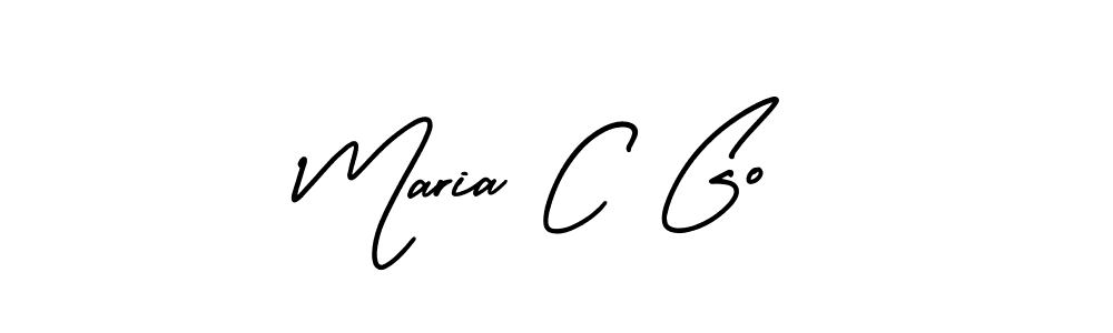 Also You can easily find your signature by using the search form. We will create Maria C Go name handwritten signature images for you free of cost using AmerikaSignatureDemo-Regular sign style. Maria C Go signature style 3 images and pictures png