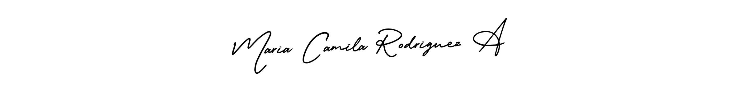 It looks lik you need a new signature style for name Maria Camila Rodriguez A. Design unique handwritten (AmerikaSignatureDemo-Regular) signature with our free signature maker in just a few clicks. Maria Camila Rodriguez A signature style 3 images and pictures png