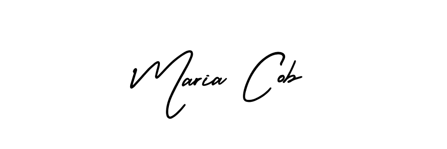 Maria Cob stylish signature style. Best Handwritten Sign (AmerikaSignatureDemo-Regular) for my name. Handwritten Signature Collection Ideas for my name Maria Cob. Maria Cob signature style 3 images and pictures png
