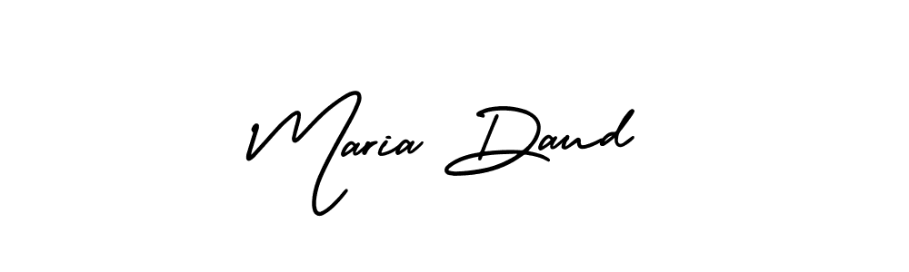 Use a signature maker to create a handwritten signature online. With this signature software, you can design (AmerikaSignatureDemo-Regular) your own signature for name Maria Daud. Maria Daud signature style 3 images and pictures png