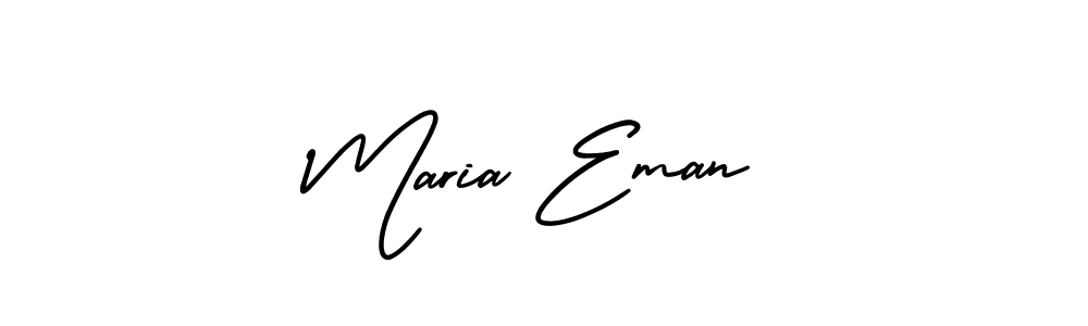 It looks lik you need a new signature style for name Maria Eman. Design unique handwritten (AmerikaSignatureDemo-Regular) signature with our free signature maker in just a few clicks. Maria Eman signature style 3 images and pictures png