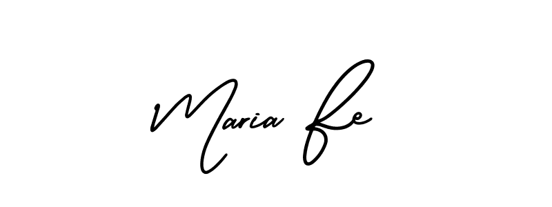 You should practise on your own different ways (AmerikaSignatureDemo-Regular) to write your name (Maria Fe) in signature. don't let someone else do it for you. Maria Fe signature style 3 images and pictures png