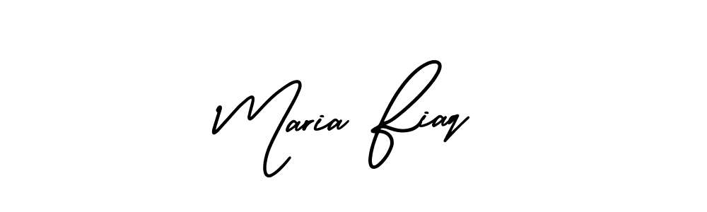 The best way (AmerikaSignatureDemo-Regular) to make a short signature is to pick only two or three words in your name. The name Maria Fiaq include a total of six letters. For converting this name. Maria Fiaq signature style 3 images and pictures png