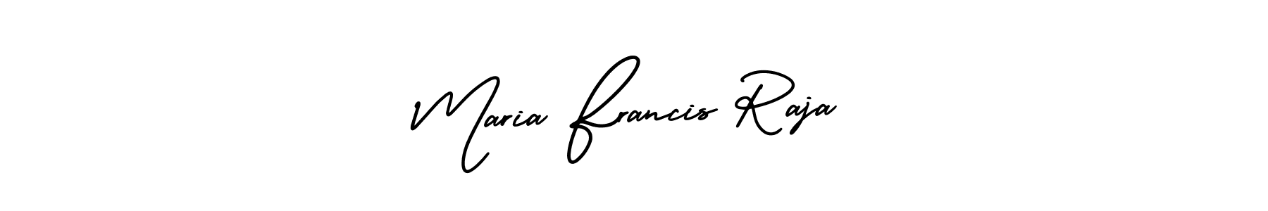 This is the best signature style for the Maria Francis Raja name. Also you like these signature font (AmerikaSignatureDemo-Regular). Mix name signature. Maria Francis Raja signature style 3 images and pictures png
