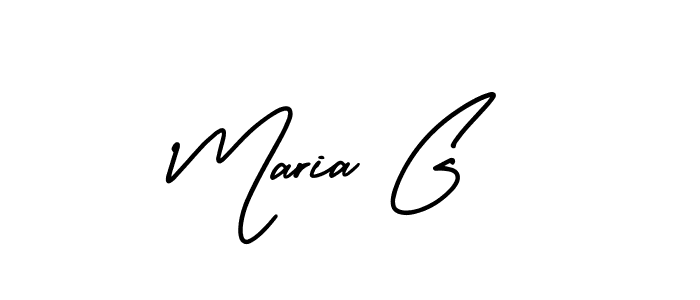 Use a signature maker to create a handwritten signature online. With this signature software, you can design (AmerikaSignatureDemo-Regular) your own signature for name Maria G. Maria G signature style 3 images and pictures png