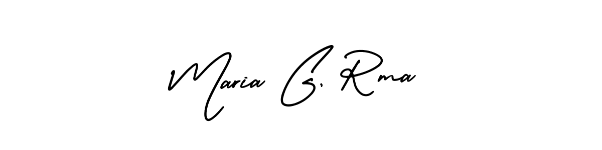 AmerikaSignatureDemo-Regular is a professional signature style that is perfect for those who want to add a touch of class to their signature. It is also a great choice for those who want to make their signature more unique. Get Maria G, Rma name to fancy signature for free. Maria G, Rma signature style 3 images and pictures png