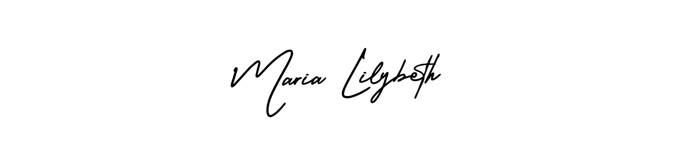 The best way (AmerikaSignatureDemo-Regular) to make a short signature is to pick only two or three words in your name. The name Maria Lilybeth include a total of six letters. For converting this name. Maria Lilybeth signature style 3 images and pictures png