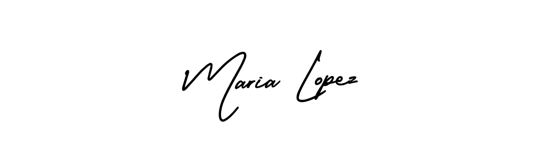 You should practise on your own different ways (AmerikaSignatureDemo-Regular) to write your name (Maria Lopez) in signature. don't let someone else do it for you. Maria Lopez signature style 3 images and pictures png