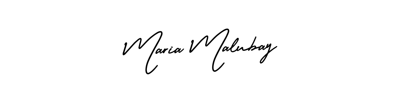 AmerikaSignatureDemo-Regular is a professional signature style that is perfect for those who want to add a touch of class to their signature. It is also a great choice for those who want to make their signature more unique. Get Maria Malubay name to fancy signature for free. Maria Malubay signature style 3 images and pictures png