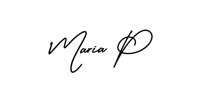 Maria P stylish signature style. Best Handwritten Sign (AmerikaSignatureDemo-Regular) for my name. Handwritten Signature Collection Ideas for my name Maria P. Maria P signature style 3 images and pictures png