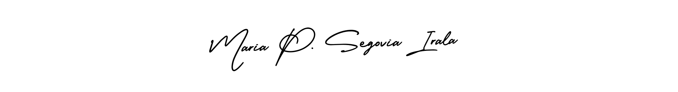 This is the best signature style for the Maria P. Segovia Irala name. Also you like these signature font (AmerikaSignatureDemo-Regular). Mix name signature. Maria P. Segovia Irala signature style 3 images and pictures png