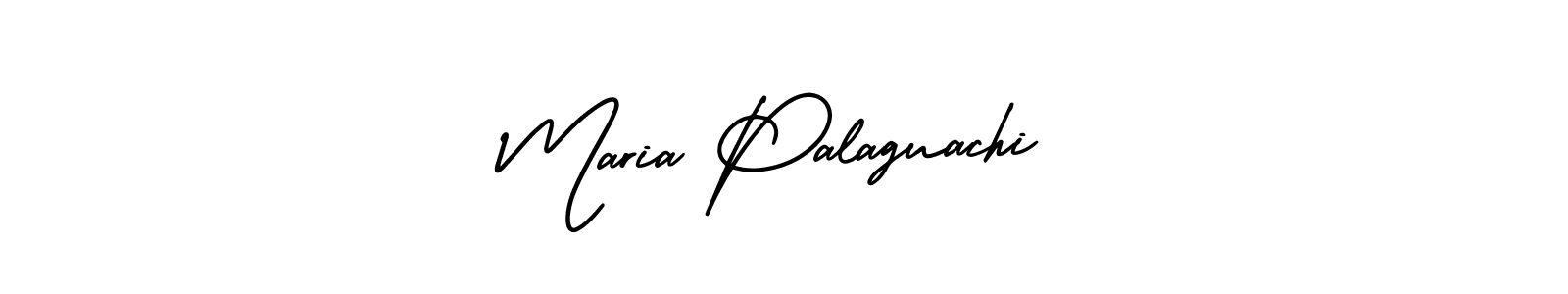 How to make Maria Palaguachi name signature. Use AmerikaSignatureDemo-Regular style for creating short signs online. This is the latest handwritten sign. Maria Palaguachi signature style 3 images and pictures png