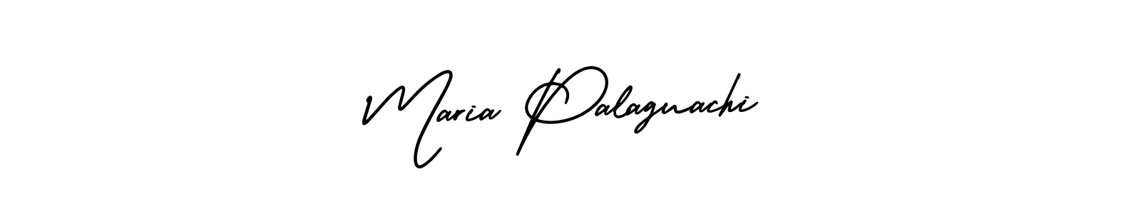 How to make Maria Palaguachi name signature. Use AmerikaSignatureDemo-Regular style for creating short signs online. This is the latest handwritten sign. Maria Palaguachi signature style 3 images and pictures png