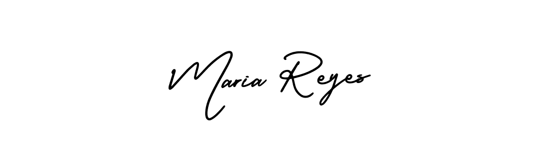 You should practise on your own different ways (AmerikaSignatureDemo-Regular) to write your name (Maria Reyes) in signature. don't let someone else do it for you. Maria Reyes signature style 3 images and pictures png