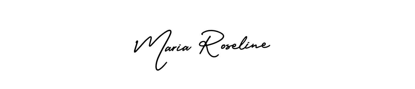 This is the best signature style for the Maria Roseline name. Also you like these signature font (AmerikaSignatureDemo-Regular). Mix name signature. Maria Roseline signature style 3 images and pictures png