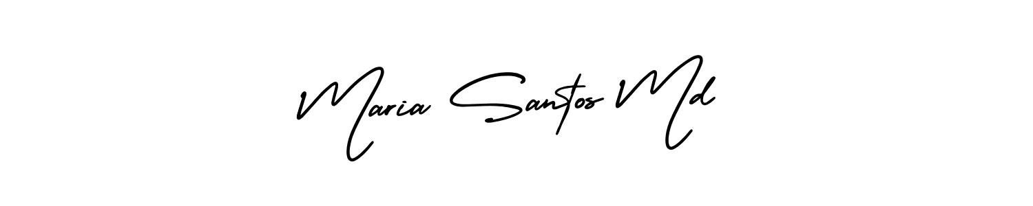 You should practise on your own different ways (AmerikaSignatureDemo-Regular) to write your name (Maria Santos Md) in signature. don't let someone else do it for you. Maria Santos Md signature style 3 images and pictures png