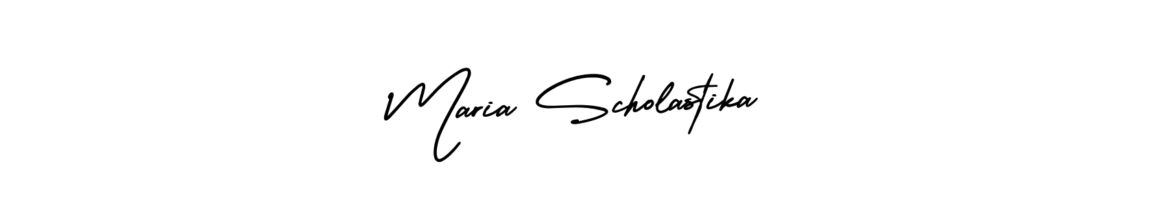 Also You can easily find your signature by using the search form. We will create Maria Scholastika name handwritten signature images for you free of cost using AmerikaSignatureDemo-Regular sign style. Maria Scholastika signature style 3 images and pictures png