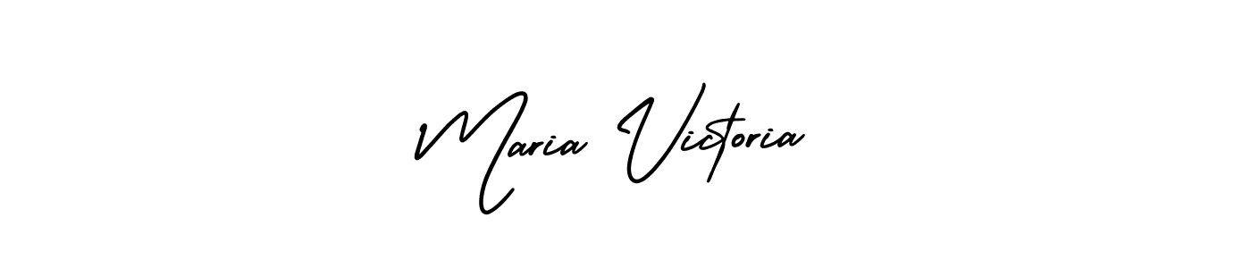 How to make Maria Victoria name signature. Use AmerikaSignatureDemo-Regular style for creating short signs online. This is the latest handwritten sign. Maria Victoria signature style 3 images and pictures png