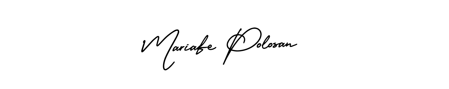 How to make Mariafe Polosan name signature. Use AmerikaSignatureDemo-Regular style for creating short signs online. This is the latest handwritten sign. Mariafe Polosan signature style 3 images and pictures png