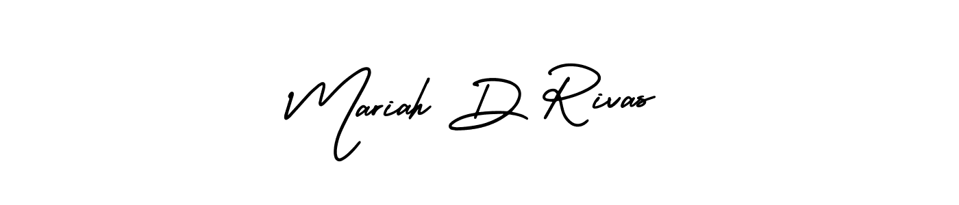 You should practise on your own different ways (AmerikaSignatureDemo-Regular) to write your name (Mariah D Rivas) in signature. don't let someone else do it for you. Mariah D Rivas signature style 3 images and pictures png