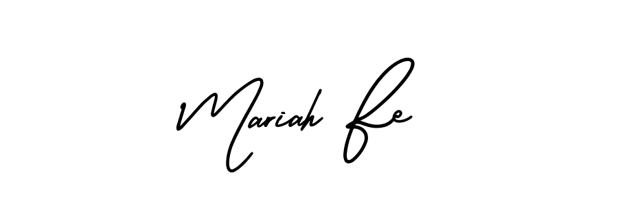 This is the best signature style for the Mariah Fe name. Also you like these signature font (AmerikaSignatureDemo-Regular). Mix name signature. Mariah Fe signature style 3 images and pictures png