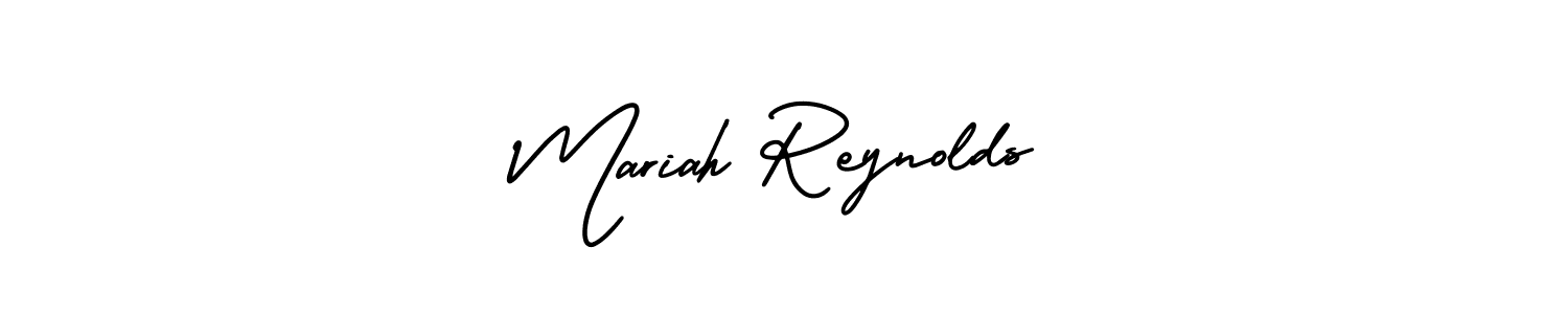 You should practise on your own different ways (AmerikaSignatureDemo-Regular) to write your name (Mariah Reynolds) in signature. don't let someone else do it for you. Mariah Reynolds signature style 3 images and pictures png