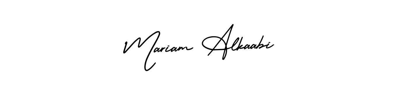 You should practise on your own different ways (AmerikaSignatureDemo-Regular) to write your name (Mariam Alkaabi) in signature. don't let someone else do it for you. Mariam Alkaabi signature style 3 images and pictures png