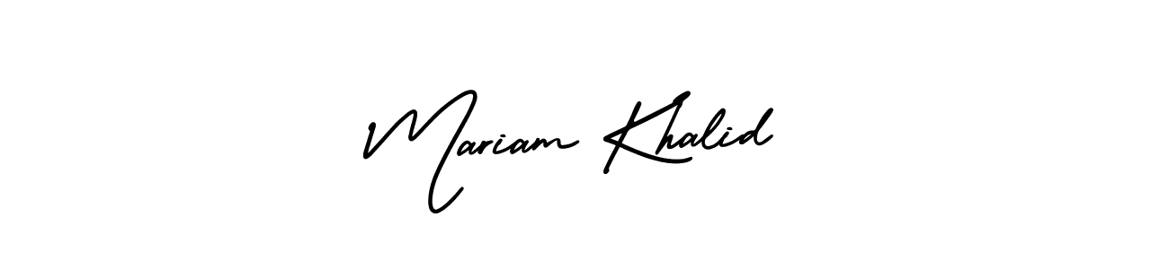 Use a signature maker to create a handwritten signature online. With this signature software, you can design (AmerikaSignatureDemo-Regular) your own signature for name Mariam Khalid. Mariam Khalid signature style 3 images and pictures png