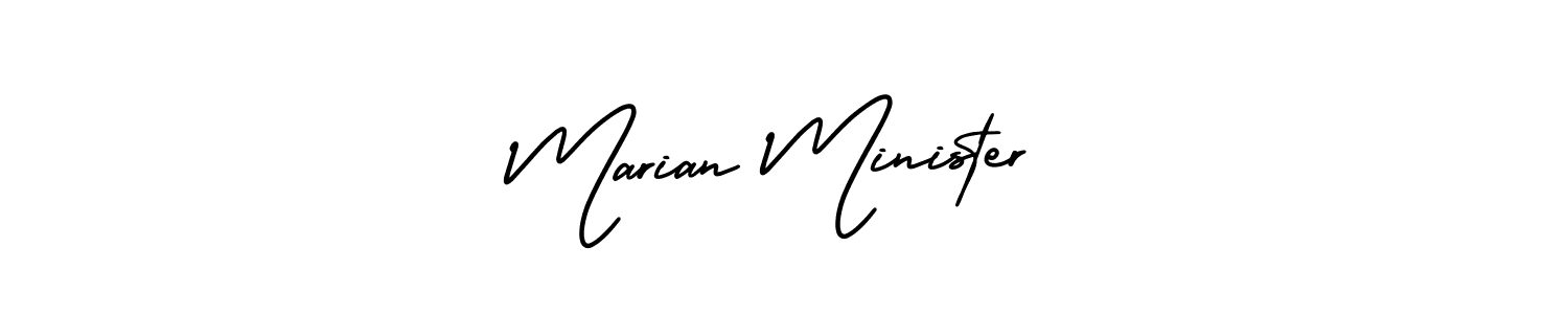 How to make Marian Minister name signature. Use AmerikaSignatureDemo-Regular style for creating short signs online. This is the latest handwritten sign. Marian Minister signature style 3 images and pictures png