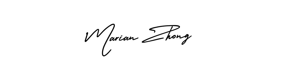 How to make Marian Zhong name signature. Use AmerikaSignatureDemo-Regular style for creating short signs online. This is the latest handwritten sign. Marian Zhong signature style 3 images and pictures png