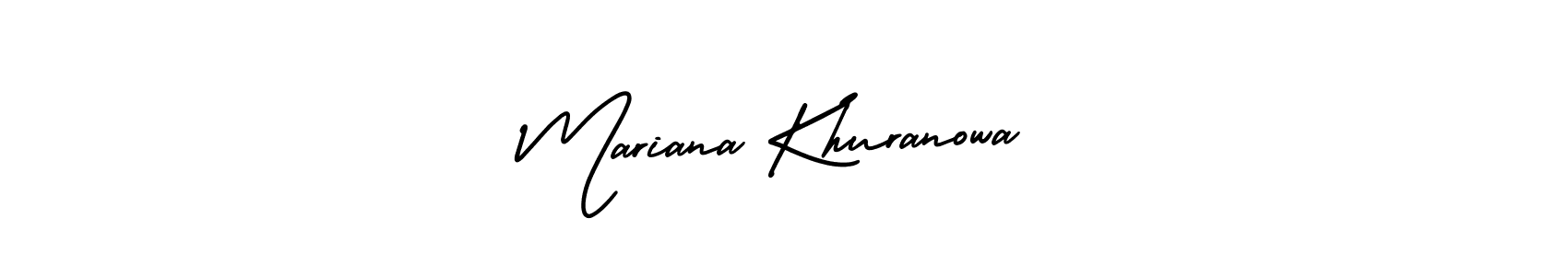 AmerikaSignatureDemo-Regular is a professional signature style that is perfect for those who want to add a touch of class to their signature. It is also a great choice for those who want to make their signature more unique. Get Mariana Khuranowa name to fancy signature for free. Mariana Khuranowa signature style 3 images and pictures png