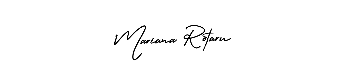 Make a short Mariana Rotaru signature style. Manage your documents anywhere anytime using AmerikaSignatureDemo-Regular. Create and add eSignatures, submit forms, share and send files easily. Mariana Rotaru signature style 3 images and pictures png