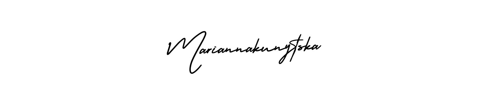 AmerikaSignatureDemo-Regular is a professional signature style that is perfect for those who want to add a touch of class to their signature. It is also a great choice for those who want to make their signature more unique. Get Mariannakunytska name to fancy signature for free. Mariannakunytska signature style 3 images and pictures png