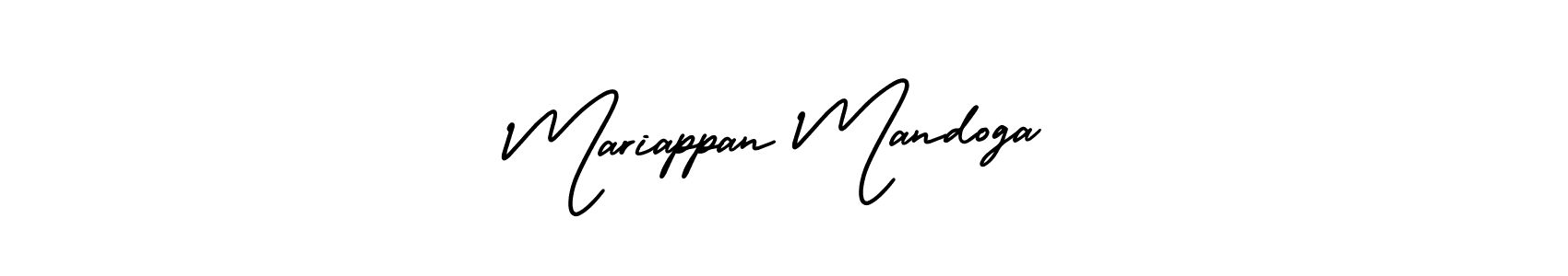 How to make Mariappan Mandoga name signature. Use AmerikaSignatureDemo-Regular style for creating short signs online. This is the latest handwritten sign. Mariappan Mandoga signature style 3 images and pictures png