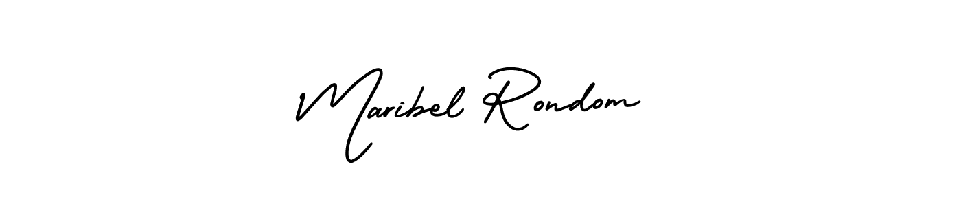 How to make Maribel Rondom name signature. Use AmerikaSignatureDemo-Regular style for creating short signs online. This is the latest handwritten sign. Maribel Rondom signature style 3 images and pictures png